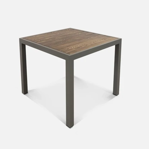 Стол Quadro 990х990 wood RAL 9007, Ясень. Дуб мореный