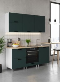 Готовая кухня МК Аленушка 1,8м Астра Лаванда Изумруд,скоба черный,сонома