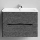 Тумба Адель 80 подвесной, Серый камень ПВХ 57806 Vodok с раковиной в комплекте Тумба Адель 80 подвесной, Серый камень ПВХ 57806 Vodok с раковиной в комплекте