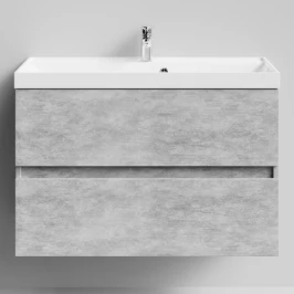 Тумба Бест 90  подвесной, Горный камень ПВХ 57807 Vodok с раковиной в комплекте