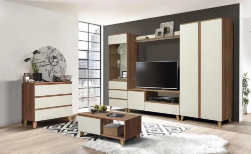 Тумба под ТВ Авалон 53.07 Дуб вотан/Белый