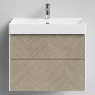 Тумба Катарини, 70 подвесной, Дуб цвет 22 Vodok с раковиной в комплекте