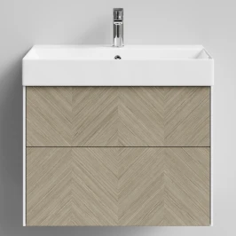 Тумба Катарини, 70 подвесной, Дуб цвет 22 Vodok с раковиной в комплекте