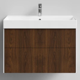 Тумба Лоренцо, 85 подвесной, Дуб цвет 11 Vodok с раковиной в комплекте