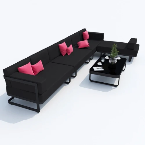 Лаунж зона TESORA черная - каркас карбон