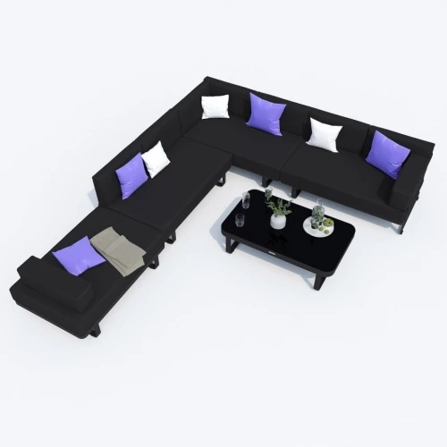 Лаунж зона TESORA черная - каркас карбон