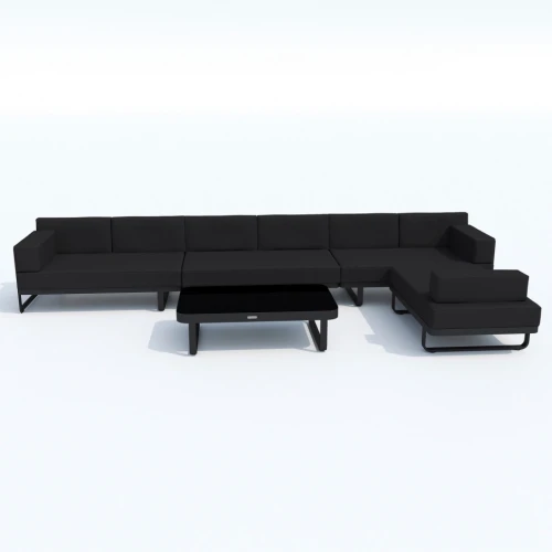 Лаунж зона TESORA черная - каркас карбон