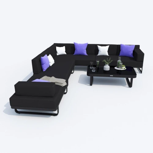 Лаунж зона TESORA черная - каркас карбон