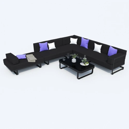 Лаунж зона TESORA черная - каркас карбон