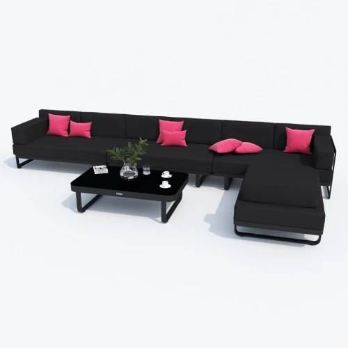 Лаунж зона TESORA черная - каркас карбон