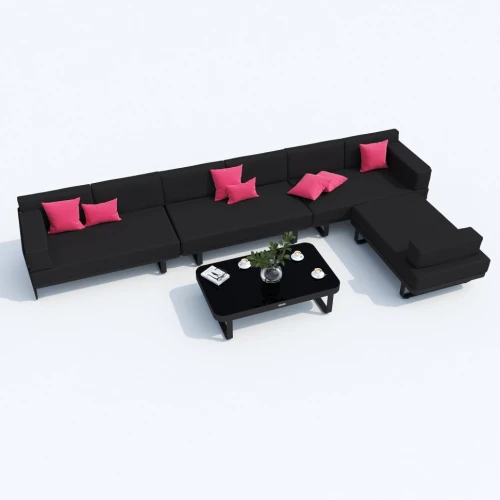 Лаунж зона TESORA черная - каркас карбон