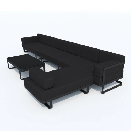 Лаунж зона TESORA черная - каркас карбон