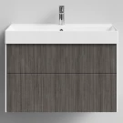 Тумба Эвкалипт, 85 подвесной, Эвкалипт серый Vodok с раковиной в комплекте