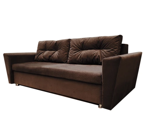 Диван еврокнижка Амстердам 145, велюр коричневый ППУ