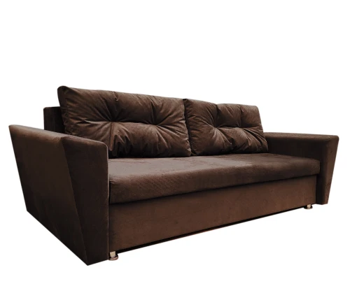Диван еврокнижка Амстердам 145, велюр коричневый ППУ