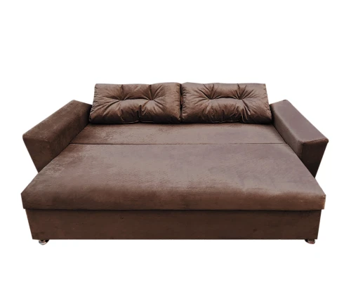 Диван еврокнижка Амстердам 145, велюр коричневый ППУ