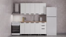 Готовый кухонный гарнитур ГК Аленушка 1,6м Магнолия Молочный/Молочный,скоба черный,сонома
