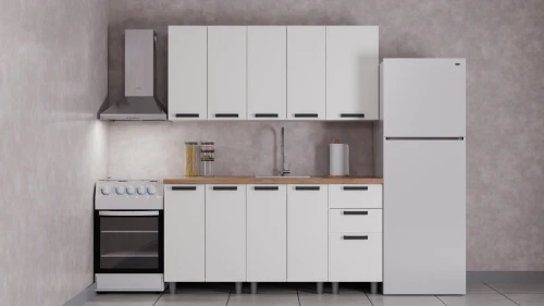 Готовый кухонный гарнитур ГК Аленушка 1,6м Магнолия Молочный/Молочный,скоба черный,сонома