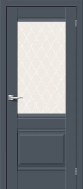 Межкомнатная дверь эмалит BRAVO Прима-3 Stormy Matt White Сrystal