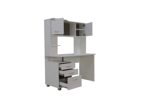 Стол компьютерный МАКСИМ-1, Белый Шёлк