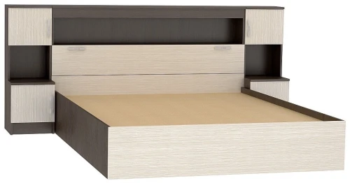 Кровать Бася КР-552 с закроватным модулем (1,6м) Дуб белфорд
