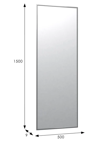 Зеркало настенное в раме Сельетта-5, глянец серебро 150 см х 50 см
