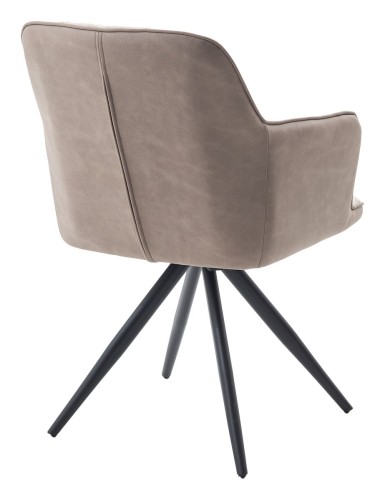 Стул НОРМАН 360 град., цвет BELLA-03/CYPRUS-03 латте, шенилл/замша / черный каркас М-City