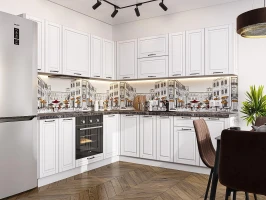 Угловая модульная кухня Дублин-02 Special White Белый 2140*2200/2400*600 Угловая модульная кухня Дублин-02 Special White Белый 2140*2200/2400*600