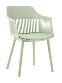 DC273 Стул пластиковый, ЗЕЛЕНЫЙ#8065 c подушкой
