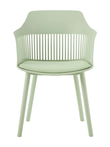 DC273 Стул пластиковый, ЗЕЛЕНЫЙ#8065 c подушкой