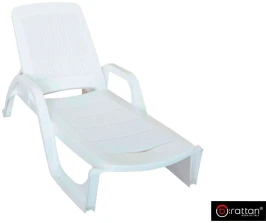 Шезлонг B:rattan NILO стопирующийся, белый