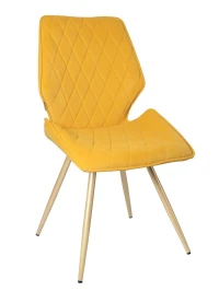 DC233 Стул мягкий поворотный 360, ЯНТАРНЫЙ#M420-32 велюр, каркас металл, шампань КРУГЛЫЙ