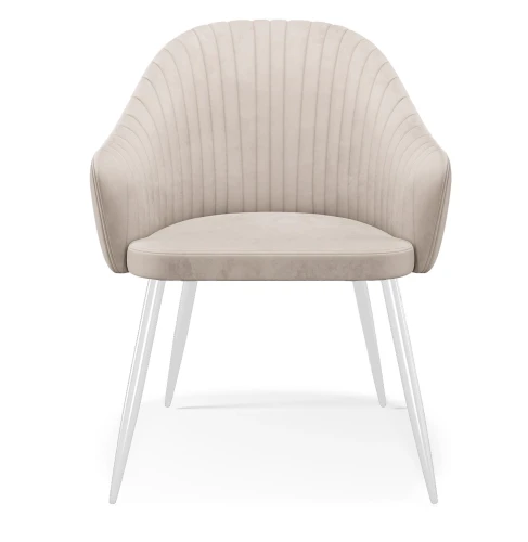 Стул DikLine 439 поворотный, C103 крем, ножки белые