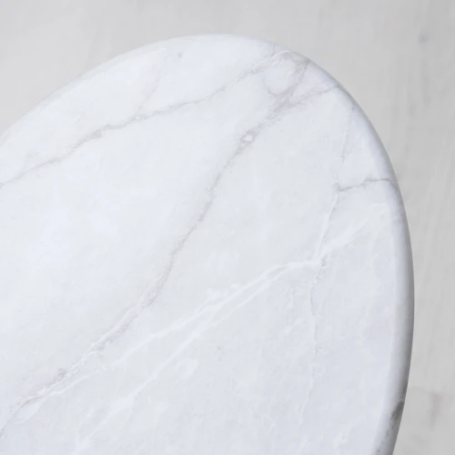 Стол приставной овальный МеталлАрт М015 белый мрамор/золото