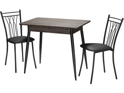 Стол М46 «Бостон» ДП1-01-10 900(1270)*600, ЛДСП:Дуб Рошелье, Н/стола прямые с ут. Графит