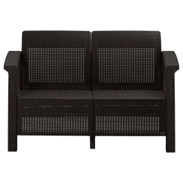 Диван пластиковый RATTAN Luxe арт.ЭП 646989 2х местный (коричневый)