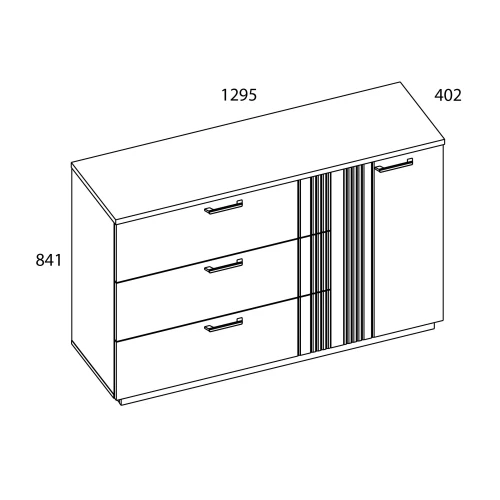 MATEO, Тумба 1D3S. Цвет БЕЛЫЙ / ДУБ НАВАРРА