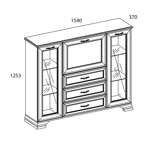 Тумба 2V1D3S, TIFFANY, цвет вудлайн кремовый