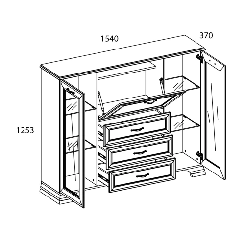Тумба 2V1D3S, TIFFANY, цвет вудлайн кремовый
