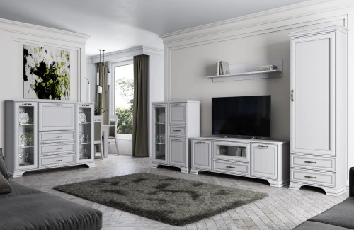 Тумба 2V1D3S, TIFFANY, цвет вудлайн кремовый