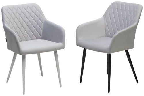 Стул BRANDY-X СВЕТЛО-СЕРЫЙ BM-4, велюр / черный каркас, велюр М-City