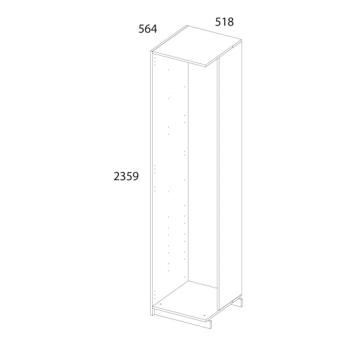 Серия модульных шкафов, Корпус шкафа 51/56 L. Цвет БЕЛЫЙ