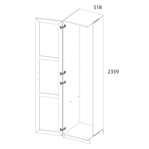 Серия модульных шкафов, Корпус шкафа 51/56 L. Цвет БЕЛЫЙ