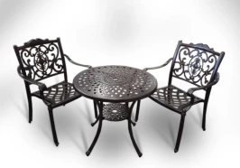 Комплект мебели из литого алюминия стол круглый Сорренто + 2 кресла Флоренс