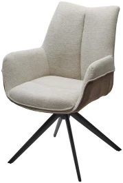 Стул PONTUS 360 град. поворот. KN01-05 Бежевый/ BZ1046-21 Коричневый/ Черный, ®DISAUR