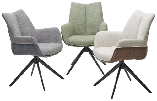 Стул PONTUS 360 град. поворот. KN01-05 Бежевый/ BZ1046-21 Коричневый/ Черный, ®DISAUR