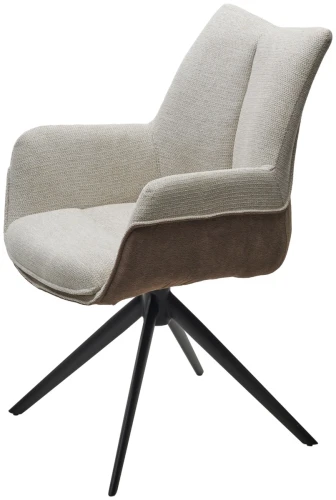 Стул PONTUS 360 град. поворот. KN01-05 Бежевый/ BZ1046-21 Коричневый/ Черный, ®DISAUR