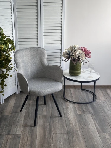 Стул ALTAIR 360 град. поворот. NS10 серый, букле / черный каркас, М-City