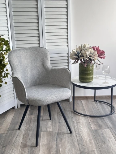 Стул ALTAIR 360 град. поворот. NS10 серый, букле / черный каркас, М-City