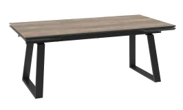 Стол DikLine AKZ200 Керамика древесный Plank BG 111/подстолье черное/опоры черные (2 уп.)